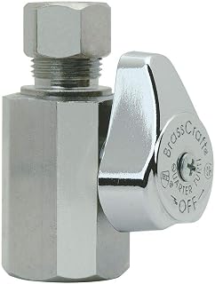 BrassCraft Valve < 0.25% Lead Straight 1/2" Fip Inlet X 3/8" Od. Chrome Quarter Turn Boxed 3/8 "