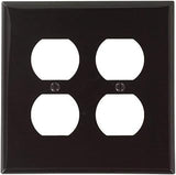 Leviton 2-Gang 2-Duplex, Receptacle Wallplate, Standard Size, Thermoplastic Nylon, Device Mount, 80716, Brown