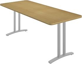 Correll Curvature Fusion Maple and Silver Mist Executive Desk CD3072R-16-14-16