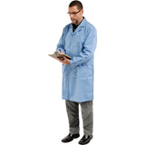 Microstatic ESD Lab Coat - Blue by Superior Surgical – 9"L x 15"W x 1"H, Polyester/cotton, Blue, Model 473-L