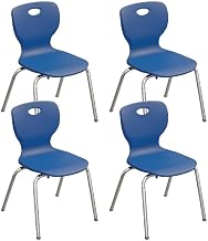 Correll CSC 14" Classic Metal/Plastic Stacking Student Chair - Blue (Set of 4)