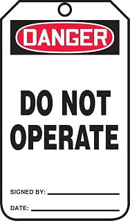 AccuformNMC Signs MDT189CTP Safety Tag, Legend Danger DO NOT Operate