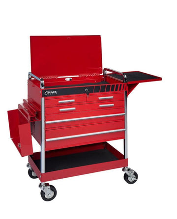 8045 Heavy-Duty 5-Drawer Service Cart by Sunex Tools – Red, Metal, Model FBA_8045