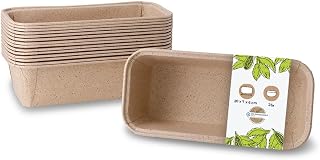GREENBOX Cocoa Paper Baking Moulds Rectangular 20 x 7 x 6 cm I Ovenproof Bowls I Loaf Tin Bread Baking Mould Paper Brown I Small Cake Tins Unusual I Paper Baking Moulds with Elegant Structure Pack of