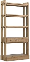 Hooker Furnishings Kalamazoo Three-Drawer Bookcase with Oak Veneer - Natural Wood for the Library or Study