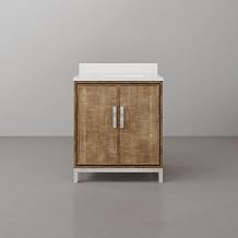 Westin 30 in. W x 22 in. D x 34.4 in. H Single Sink Bath Vanity in Lustrous Walnut with White Brook Quartz Top WE30QZ01LW-000000000
