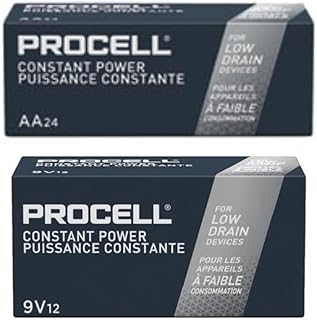 DURACELL Procell AA 24 Pack, 9 Volt Batteries Pack of 12