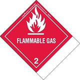 Labelmaster HSNV7 Flammable Gas Label, Blank, PVC-Free Film, Standard Tab, Hazmat, 4.75" x 4" (Pack of 500)