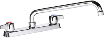Krowne 13-812L Krowne Silver Series Faucet, Deck Mount, 8" Centers, 12" Swing spout, Quarter-Turn Ceramic Cartridge Valve, Low Lead Compliant