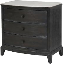 Starlight Canyon Home Oak Nightstand with Three Drawers, Stone Top, Soft-Close Guides, USB Outlets, Bedside Table for Bedroom Storage