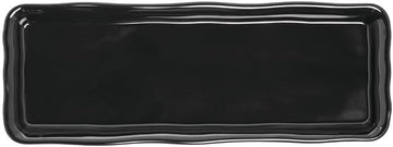Elite Global Solutions M618-B Heavyweight Black Melamine Display Tray - 17 1/2 L x 6 1/2 W x 1 1/2 H