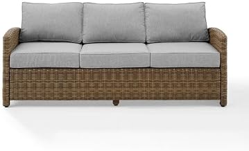 Furnifact Elegant Beige Outdoor Sofa with All-Weather Resin Wicker Design
