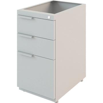 Interion Modular Partition 3 Drawer Pedestal by Global Industrial – Alloy Steel, Grey, Model GF-TFBP2415USS