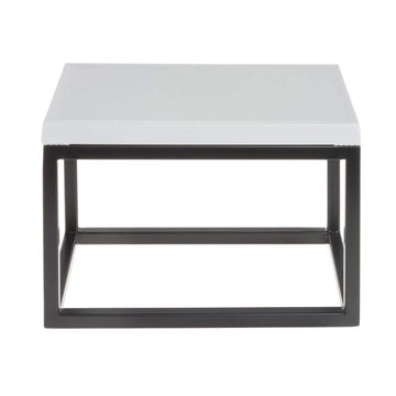 Black Display Riser with White Top- 7" H by HUBERT – Large, Metal, Black, Model 73114+94697