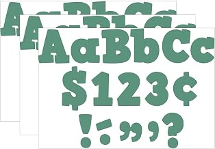 Teacher Created Resources Eucalyptus Green 4" Bold Block Letters Combo, 230 Pack Per Pack, 3 Packs