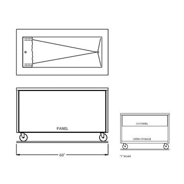 60" Open Base Iced Cold Food Table by Randell – Stainless Steel, Model RAN IC-4S