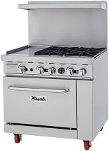 Migali C-RO4B-12GL-NG 4 Burner Range, 12” Griddle Left Side, (1) Oven, Natural Gas