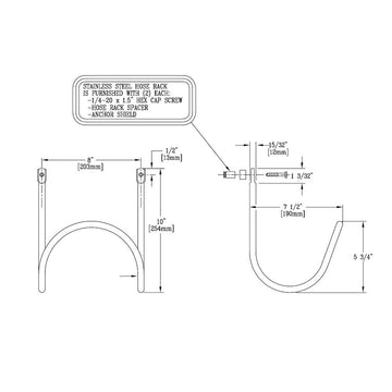 Hose Bracket and Mounting Hardware by T&S Brass – not_applicable, 1.0 load, Stainless Steel, White, Model 002970-45