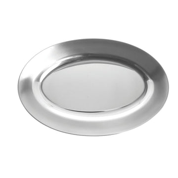 Silver Serving Tray Oval Stainless Steel - 8" L x 5" W by HUBERT – Stainless Steel, Silver