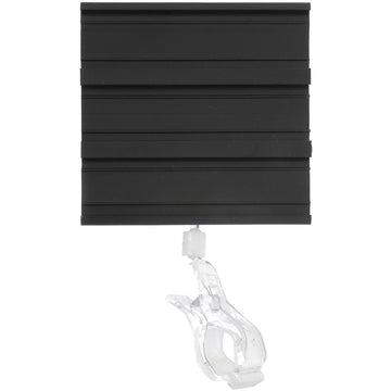 3 Channel Price Tag with Clear Spring Clip Black Plastic - 4"L x 3 3/4"H by HUBERT – 4 x 3.75 inch, Plastic, Black
