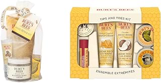 Burt's Bees Easter Basket Stuffers - Hand Repair Gifts Set, 3 Hand Creams plus Gloves - Almond Milk & Travel Size Products in Gift Box