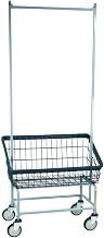 Dura-Seven Large Front Load Wire Laundry Cart w/Double Pole Rack