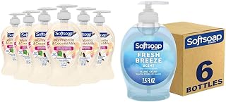 Softsoap Warm Vanilla & Coconut Milk Scent Liquid Hand Soap, Moisturizing Liquid Hand Soap, 11.25 Ounce, 6 Pack & Liquid Hand Soap, Fresh Breeze - 7.5 Fl Oz (Pack of 6)