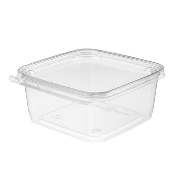 32 oz Tamper Resistant Clamshell Container with Flat Lid by Inline Plastics – 32 oz, Polyethylene Terephthalate (PET), Clear, Pack of 252, Model TSSB32