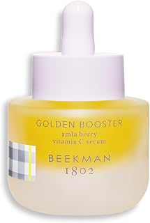 Beekman 1802 Golden Booster Amla Berry Face Serum, 0.5 fl oz | Plant-Based Vitamin C Alternative, Brightening & Tone-Evening Serum, Helps Reduce the Look of Dark Spots, Sensitive Skin Safe
