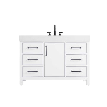 Nathan Bathroom Vanity White by Lighting Design – Wood, White, Model VF60648WH