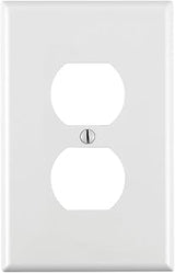 Leviton 1-Gang, 1-Duplex, Midway Nylon Wallplate, Midway Size, 1 Pack, PJ8-W, White