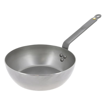 MINERAL B Carbon Steel Country Fry Pan - 11” Diameter by de Buyer – 11", 2.75 liters, Carbon Steel, Gray, Model 561428