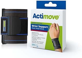 Actimove Sports Edition, Wrist Support, Elastic Wrap Around | Adjustable Wrist Wrap for Injuries, Wrist Pain, & Sports Sprain | Unisex, Right or Left Arm Compatible, Universal, Black