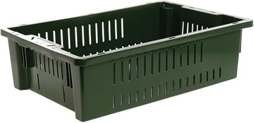 Orbis Green Plastic Small Vented Produce Container - 19 7/10"L x 13 1/10"W x 5 3/5"H