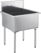 Global Industrial Stainless Steel Utility Sink, 24" x 24" x 14" Deep, Non-NSF