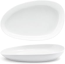 Front of the House DDP062WHP22 11" Oval Kiln Plate, Diameter ", 11" L x 7" W x 1.5" H, White (Pack of 6)