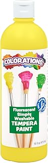 Colorations Simply Washable Tempera Paint, Neon Yellow, 16 oz