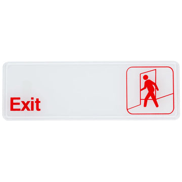 Exit Sign by Royal Industries – 3x9 inches, Plastic, "Exit" (Red), Model ROY 394509