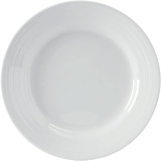 Tuxton China FPA-082 Plate, 8-1/4" dia., round, microwave & dishwasher safe, oven proof, embossed edge, fully vitrified, lead-free, Pacifica, Porcelain White, Pack of 12