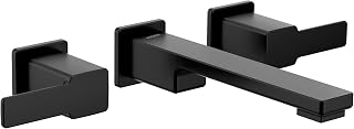 Moen TS6731BL 90 Degree Two-Handle Wall Mount Bathroom Faucet Trim Kit, Valve Required