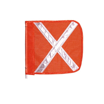 Heavy Duty Replacement 16" Orange with White X Warning Whip Safety by Checkers – 16" Flag, Nylon, Orange with White X, Model FS9025-16-O