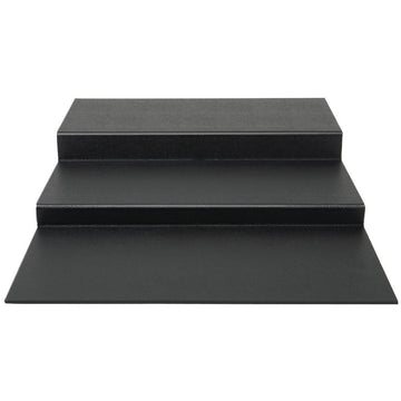 Deli Riser 3-Step Flat Black ABS Riser - 24" L x 29 3/4 W x 4 1/4 H by HUBERT – Plastic, Black, Model AR3DSB