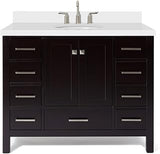ARIEL A043SWQOVO Cambridge 43" Free Standing Single Basin Vanity Set with Cabinet and Quartz Vanity Top