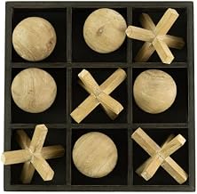 Kalalou CLA1289 Wooden Tic-Tac-Toe Set, See Image