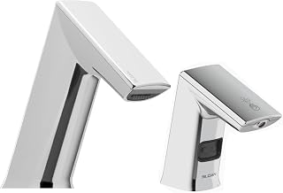 BASYS EFX-250 Sensor Activated Faucet, 3324005 & Sloan ESD-500 Foam Drip-Free Dispenser, 3346087-0.5 GPM Battery-Powered Deck-Mounted Mid Body, Polished Chrome Finish