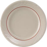 Tuxton China YBA-062 Plate, 6-1/4" Diameter, Round, Wide Rim, Embossed, Microwave and Dishwasher Safe, Oven Proof, Fully Vitrified, Ceramic, TuxCare, Healthcare, Monterey, Pack of 36