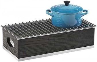 Cinderwood Collection – Chafer Alternative – 19.75W x 10D x 5.5H – Dark-Stained Oak, Stainless Steel, Wind Guard