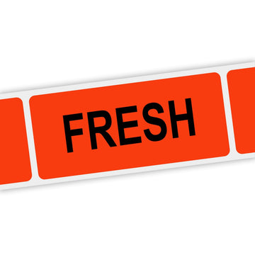 Specialty Printing Fresh Grabber Label Dayglo Red with Black Print by Phipps Label – 1.375 x 0.75 inch, Paper, Dayglo Red With Black Print, Pack of 1000, Model 80676