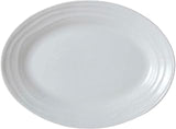 Tuxton Sandbar Porcelain White Embossed Wide Rim 11-3/4-Inch x 8-5/8-Inch Platter, Case of 12, Bright White; Scratch Resistant; Chip Resistant; Lead & Cadmium Free; Dishwasher, Microwave, Oven Safe