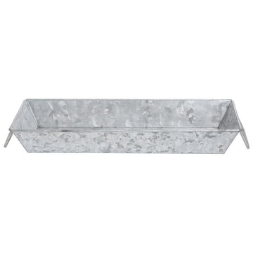 Galvanized Metal Serving Pan Rectangular - 15"L x 6"W x 2"H by HUBERT – 15" x 6" x 2", Metal, Silver, Model DS-36951A